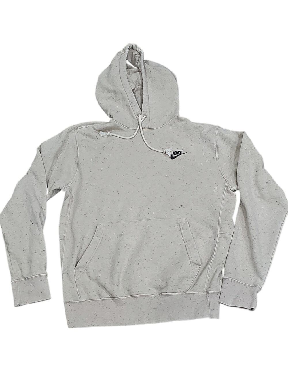 Nike Sportswear Revival Fleece speckled oatmeal/cream pullover hoodie Sz. S